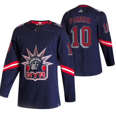 New York New York Rangers #10 Artemi Panarin Navy Men's Adidas 2020-21 Reverse Retro Alternate NHL Jersey